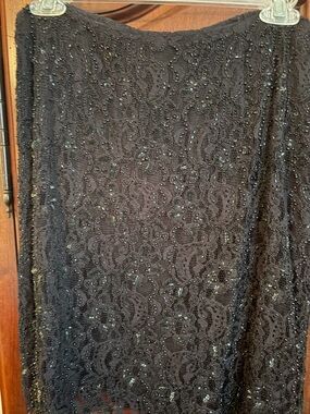 INC International Concepts Black Beaded Lace Skirt